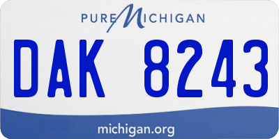 MI license plate DAK8243