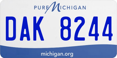 MI license plate DAK8244