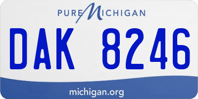 MI license plate DAK8246