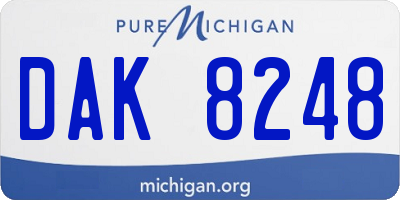 MI license plate DAK8248