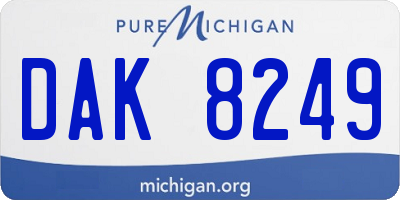 MI license plate DAK8249