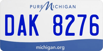 MI license plate DAK8276