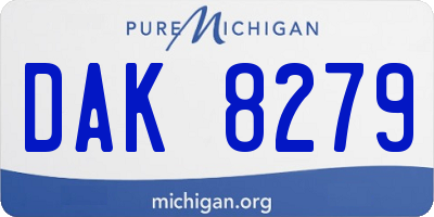 MI license plate DAK8279