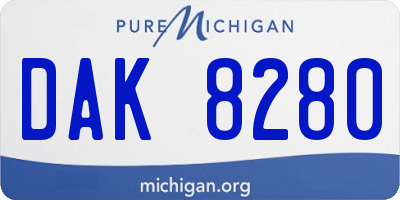 MI license plate DAK8280