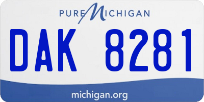 MI license plate DAK8281