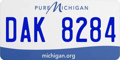 MI license plate DAK8284