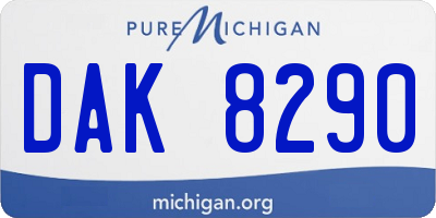 MI license plate DAK8290