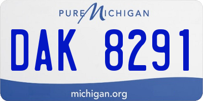 MI license plate DAK8291