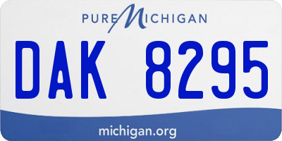 MI license plate DAK8295