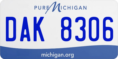 MI license plate DAK8306