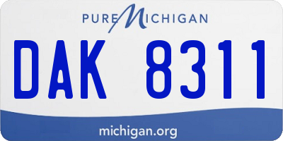 MI license plate DAK8311