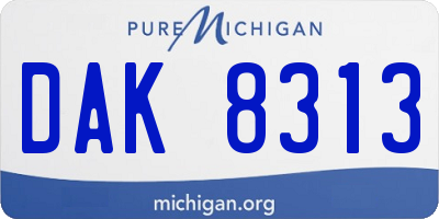 MI license plate DAK8313