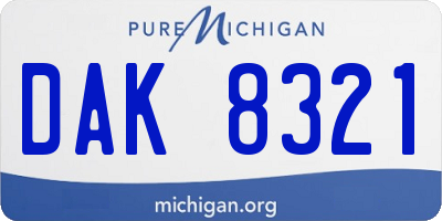 MI license plate DAK8321