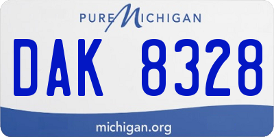 MI license plate DAK8328