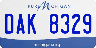 MI license plate DAK8329