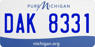 MI license plate DAK8331