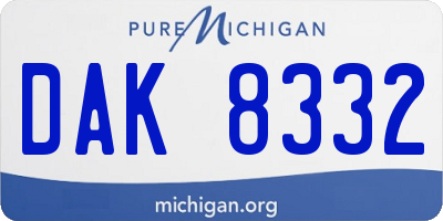 MI license plate DAK8332