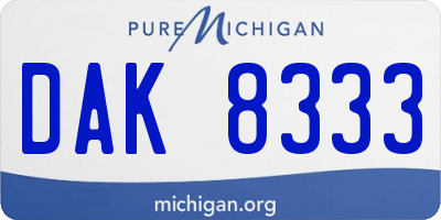 MI license plate DAK8333