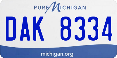 MI license plate DAK8334