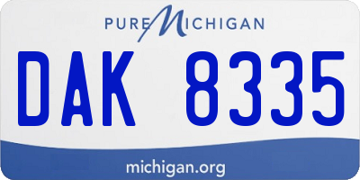 MI license plate DAK8335