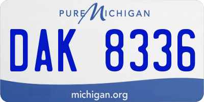 MI license plate DAK8336