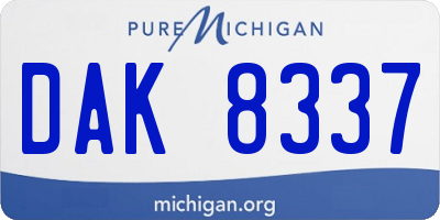 MI license plate DAK8337