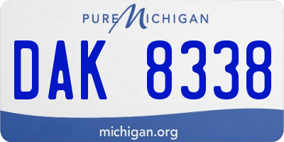 MI license plate DAK8338