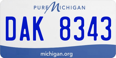 MI license plate DAK8343