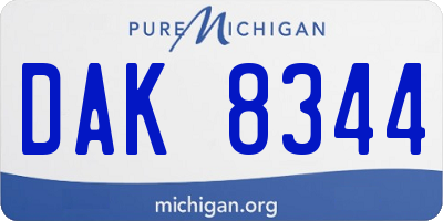 MI license plate DAK8344