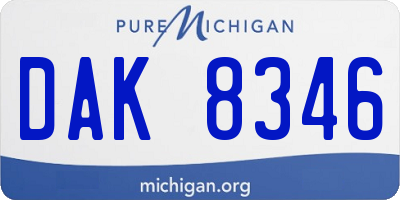 MI license plate DAK8346