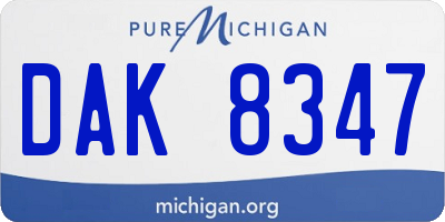 MI license plate DAK8347