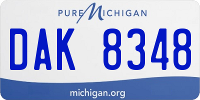 MI license plate DAK8348