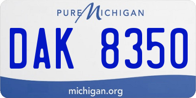 MI license plate DAK8350