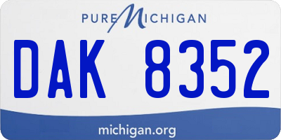 MI license plate DAK8352