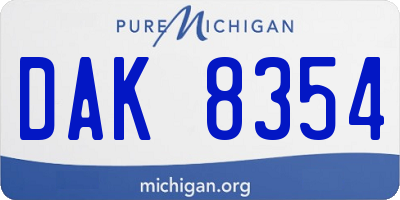 MI license plate DAK8354