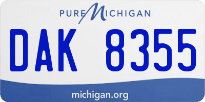 MI license plate DAK8355