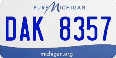 MI license plate DAK8357