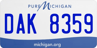 MI license plate DAK8359