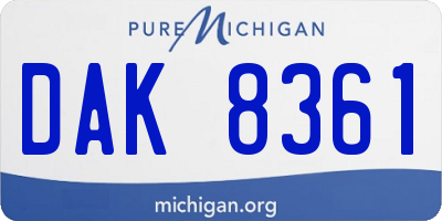 MI license plate DAK8361