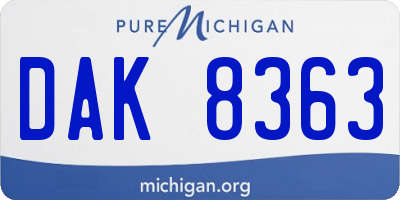 MI license plate DAK8363