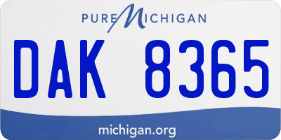 MI license plate DAK8365