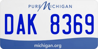 MI license plate DAK8369