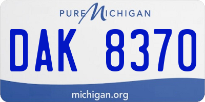 MI license plate DAK8370