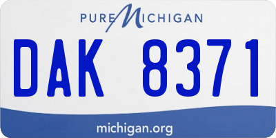 MI license plate DAK8371