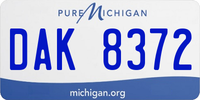 MI license plate DAK8372