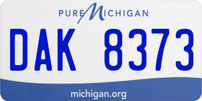 MI license plate DAK8373