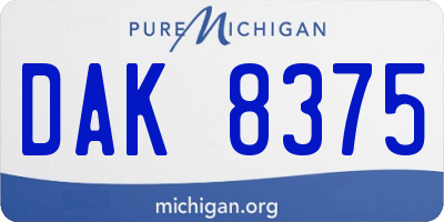 MI license plate DAK8375