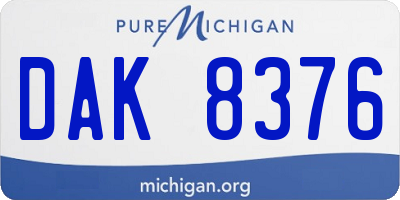 MI license plate DAK8376