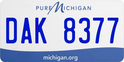 MI license plate DAK8377