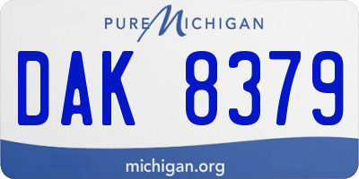 MI license plate DAK8379